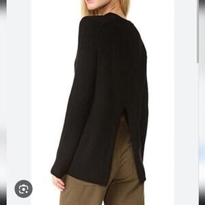 Rag and Bone Carly Sweater Womens XS Wool Back Cutout Ribbed Crew Neck Minimal